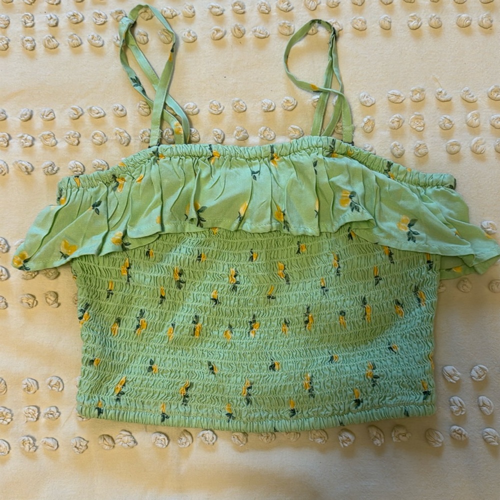 Hollister Green floral Top